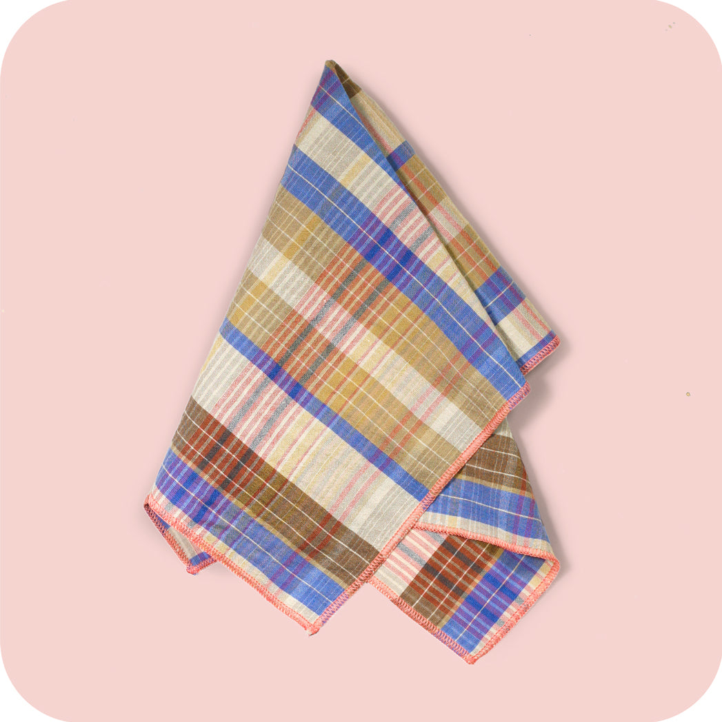 The Autumn Fête - Linen Plaid Dinner Napkins, Set of 2