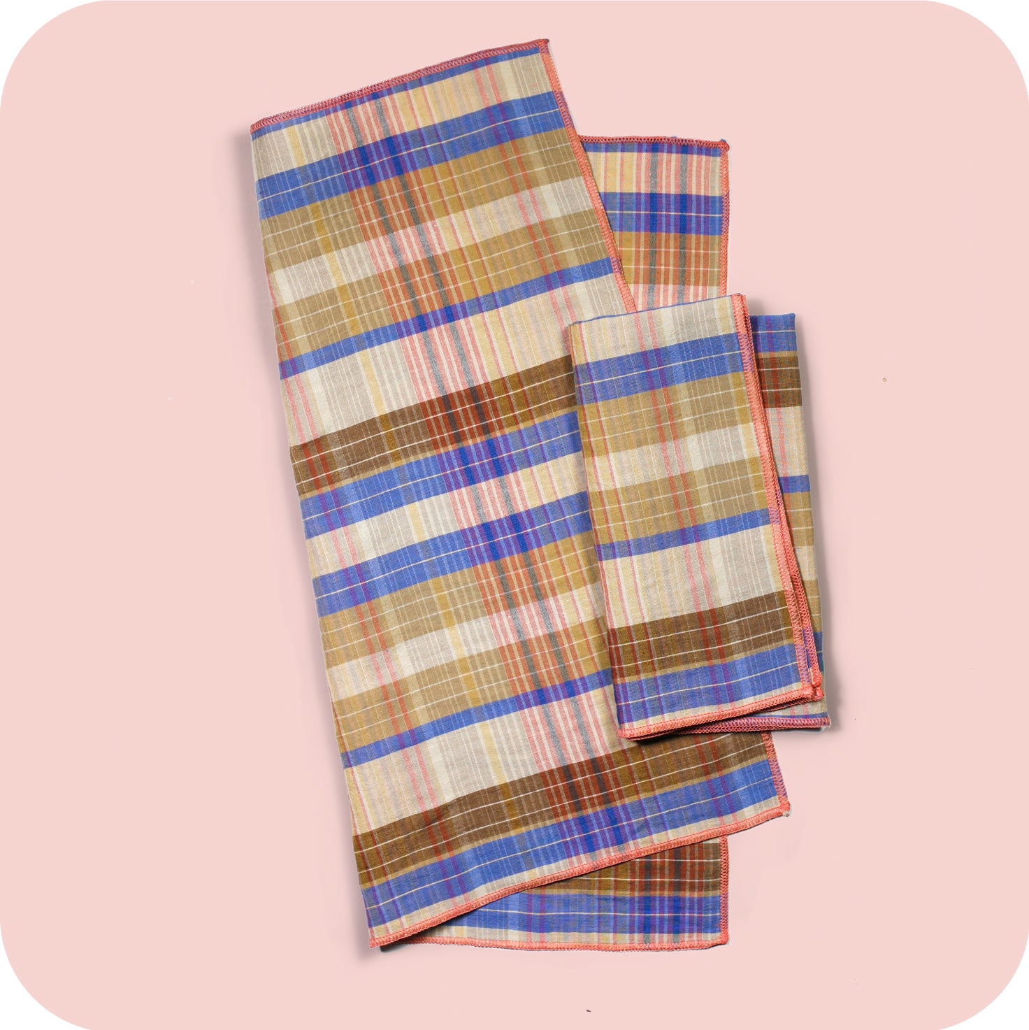 The Autumn Fête - Linen Plaid Dinner Napkins, Set of 2