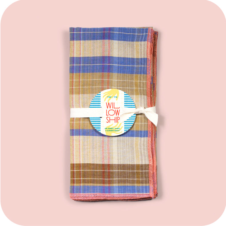 The Autumn Fête - Linen Plaid Dinner Napkins, Set of 2