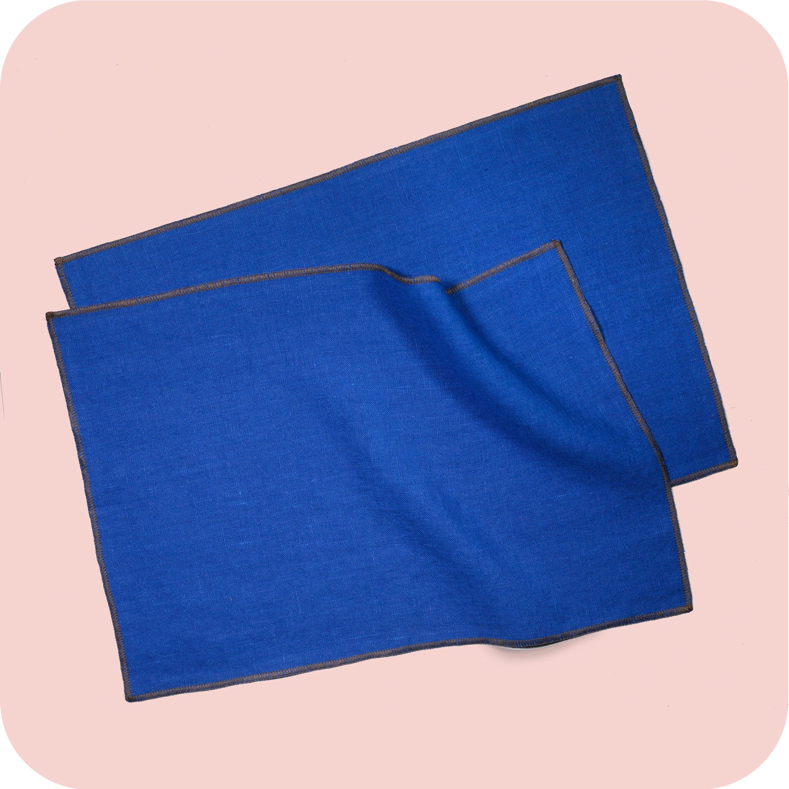 The Autumn Fête - 100% Linen Royal Blue Placemats