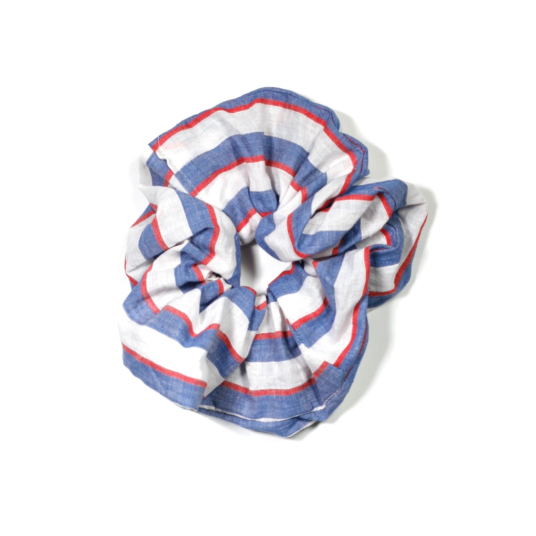 Jumbo Zero-Waste Scrunchie: Mondrian Primary Color Stripe Hair Accessory